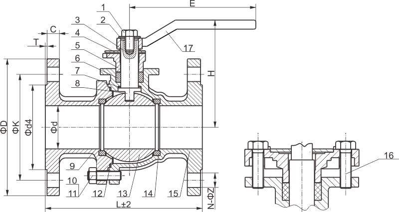 Low C237 2 chip American standard platform flanged ball valves